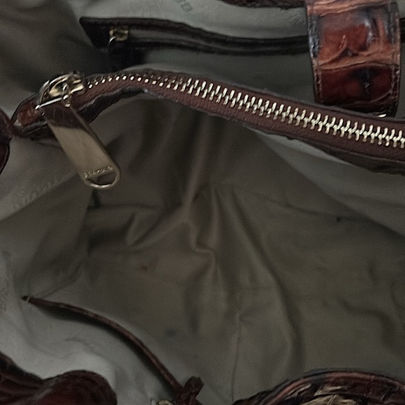 Brahmin Luxurious Brown Crocodile Skin Imprint Leather Elisa Handbag Purse 🌺🌺 - Picture 13 of 15